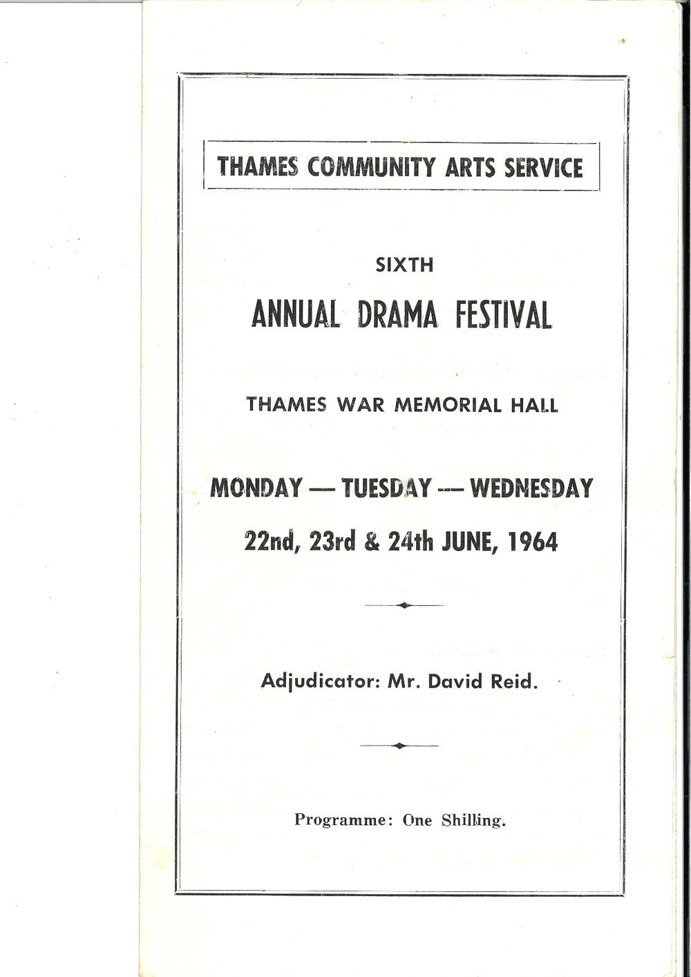 Sixth Annual Drama Festival, Thames