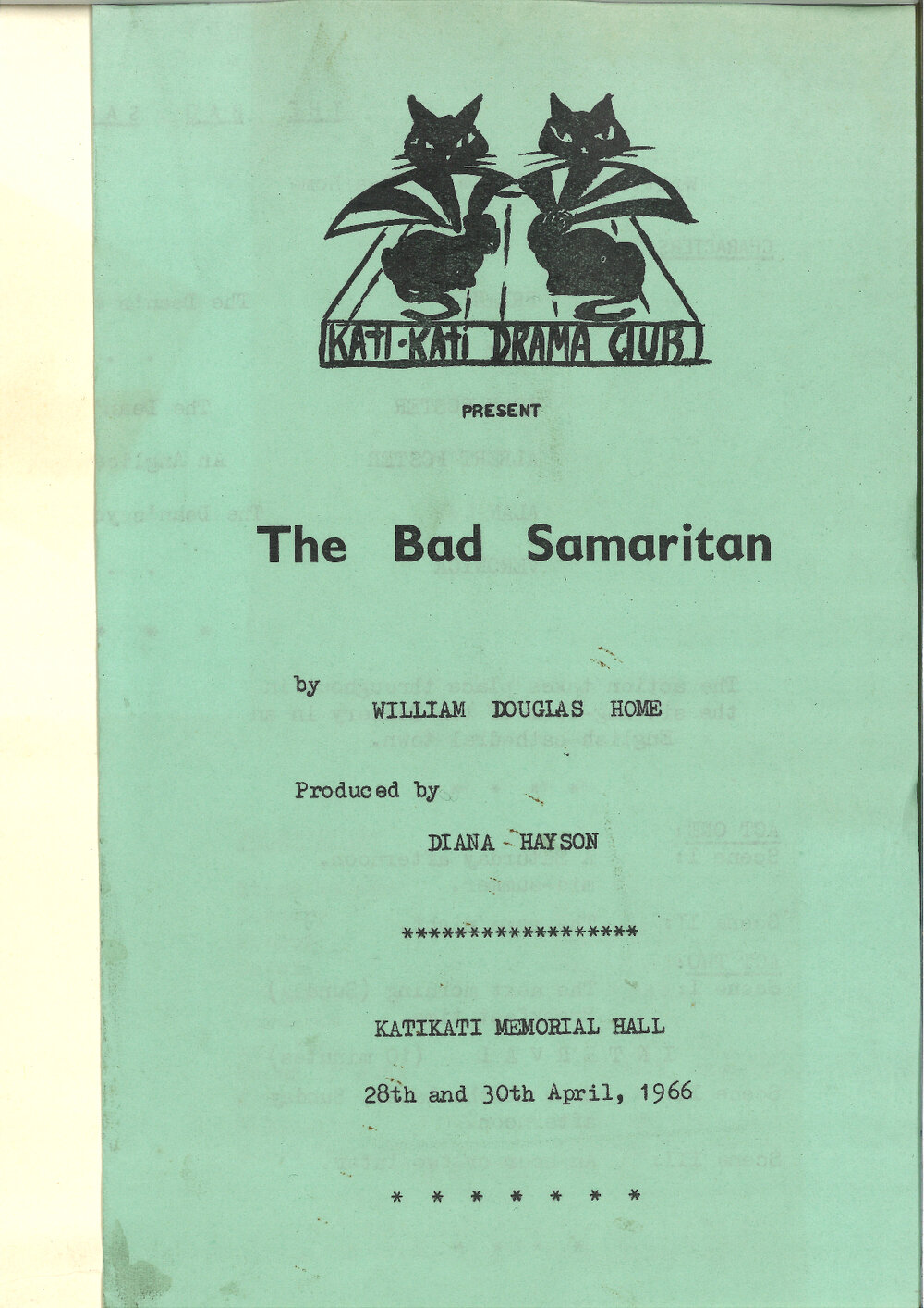 The Bad Samaritan - Play Programme