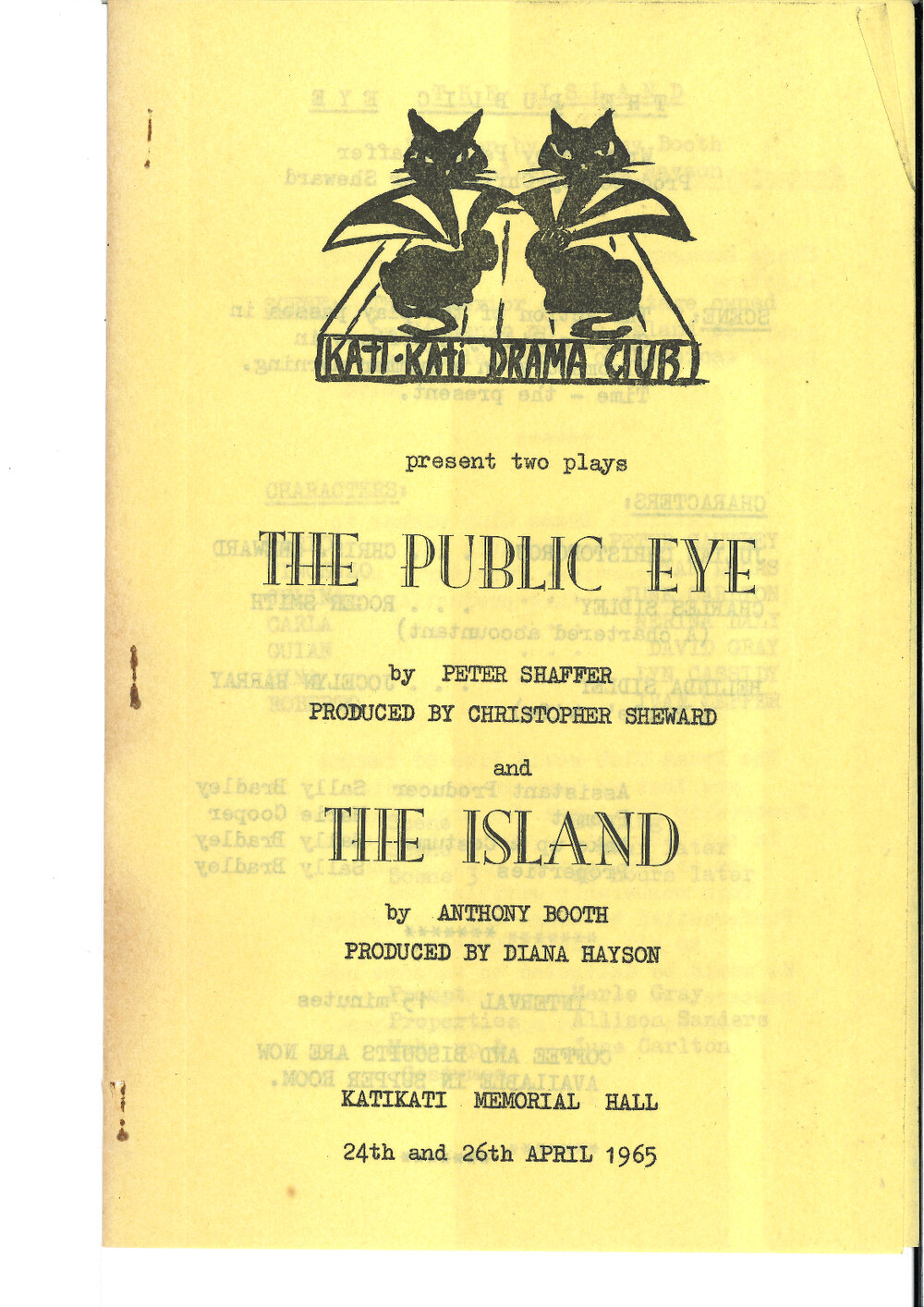 Play programme - The Public Eye and The Island