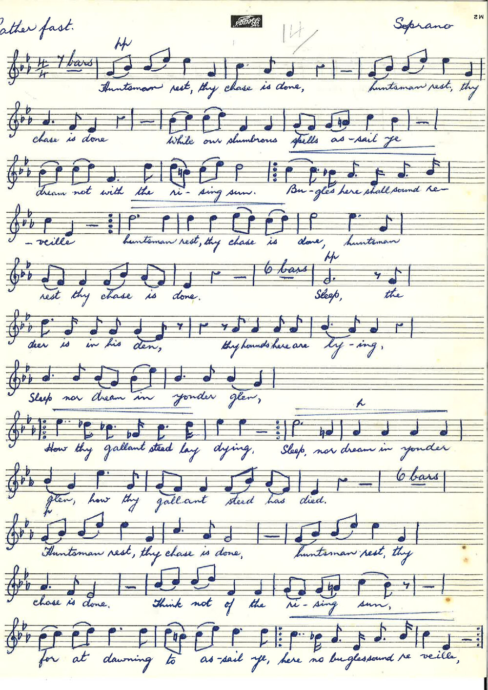 Huntsman rest, thy chase is done