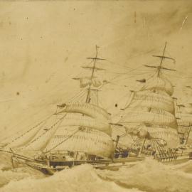 The Lady Jocelyn in a storm in the English Channel, 1884.