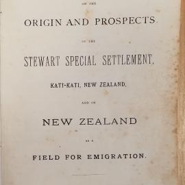 Notes on the Origins and Prospects of the Stewart Special Settlement, Kati-Kati, New Zealand.