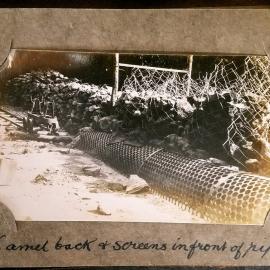 Camel back and screens in front of pipes