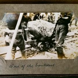 Example of boulders which were moved