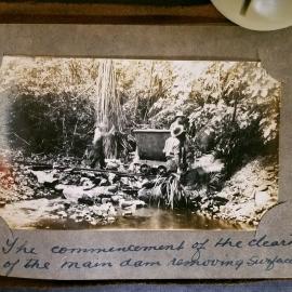 Clearing of the main dam by removing surface stone