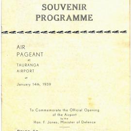 Souvenir Programme to commemorate the official opening of Tauranga Airport