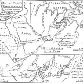 SETTLER Kaimai range Wairere and Te Tuni walking tracks, sketch map