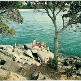 Fishing on the rocks at Bowentown
