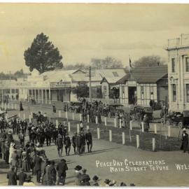 Te Puke Band on Peace Day, 1919.