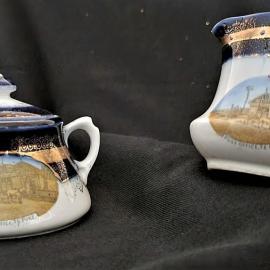 Miniature cream jug and sugar bowl