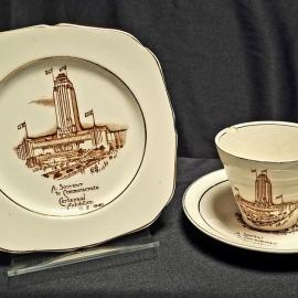 Commemorative crockery for New Zealand's Centennial Exhibition 1940
