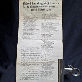 Thanksgiving Service sheet, 1918