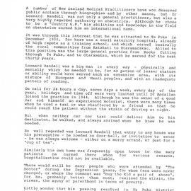 The Dr Leonard Randell Scholarship Trust