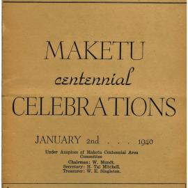 Maketu Centennial Celebrations Souvenir Programme cover