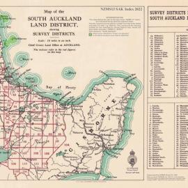Cadastral index map - South Auckland Land District showing survey districts - 2022