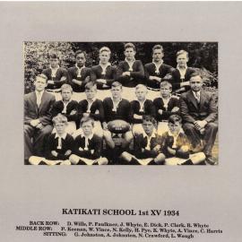 Katikati School 1st XV 1934