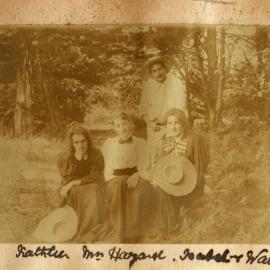 Mary Johnston, Emily Haszard, Walter Johnston and Henrietta Johnston at Hillside