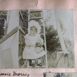Bessie Morris and doll at Athenree