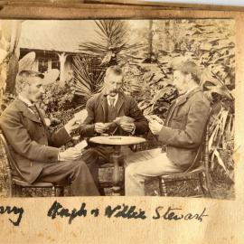 Stewart brothers playing cards at Martray