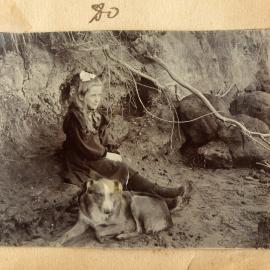 Norah Stein and dog at Katikati.