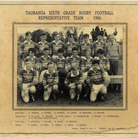 Tauranga Sixth Grade Rugby Football Representative Team 1965