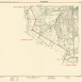 WBoP Tauranga County cadastral index map 1955 Sheet 3 of 4