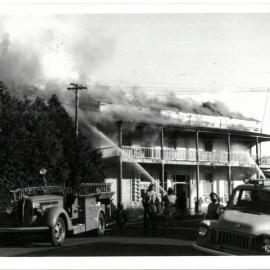 The fire brigade fighting the fire