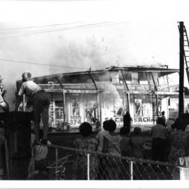 The fire brigade fighting the fire