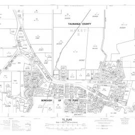 TOWN Te Puke and environs cadastral map NZMS189 Sh 1 of 2 1975