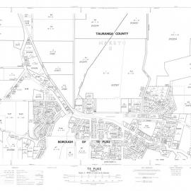 TOWN Te Puke and environs cadastral map NZMS189 Sh 1 of 2 1971