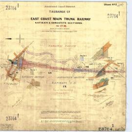 LINZ ECMT Railway 19 Katikati & Aongatete sections Peg 16-17 SO23764-1 1924