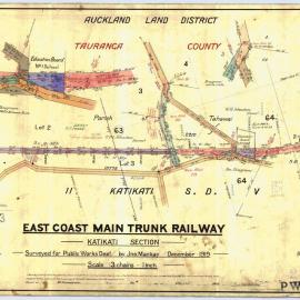 LINZ ECMT Railway 13 Athenree section Peg 11-12  SO22312-3 1919