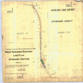 LINZ ECMT Railway 03 Athenree section Peg 2-3  SO18911-2 1916