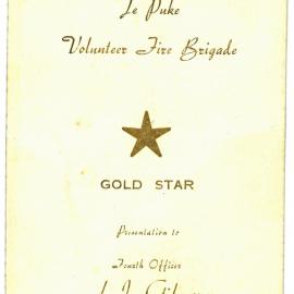 Invite to celebrate award of Gold Star - Te Puke Volunteer Fire Brigade