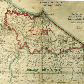 QUANGO Pongakawa Rabbit Board Sea Front Area boundary map 1946