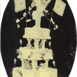 Wedding cake for Johnston-Blomquist nuptials, August 1912