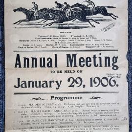 Poster for Te Puke Jockey Club Annual Meeting