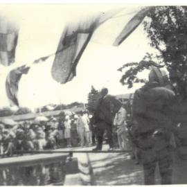 Mr. Charles Edward MacMillan declares the swimming pool at Te Puke open
