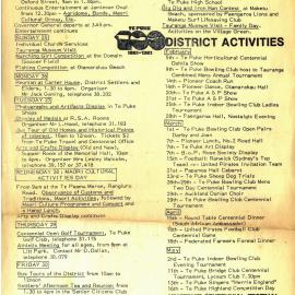 Te Puke Centennial Celebration Events Programme