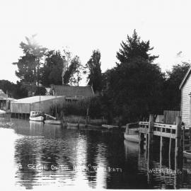 The wharves and buildings along the Uretara River c1929