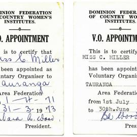 Voluntary Organiser cards