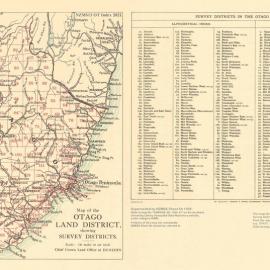 Cadastral index map - Otago Land District showing survey districts - 2021