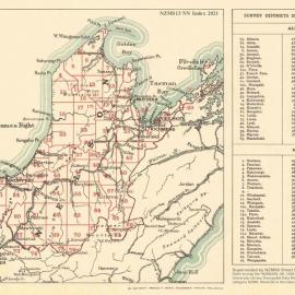 Cadastral index map - Nelson Land District showing survey districts - 2021