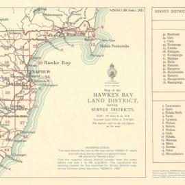 Cadastral index map - Hawkes Bay Land District showing survey districts - 2021