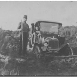 car stuck in mud
