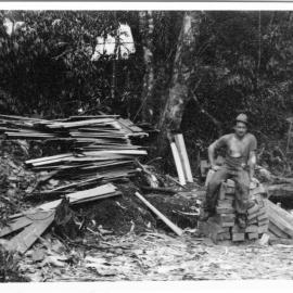 Building a camp in the bush