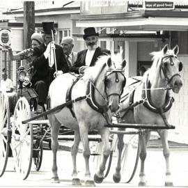 Lady and Sir Dennis Blundell visiting Katikati on the occasion of the Centennial