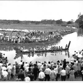 Tangata whenua make their approach to greet their new neighbours