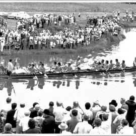 Te Awanui and her crew approach The Landing