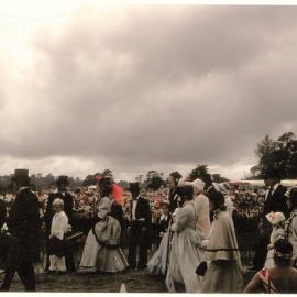 The "pioneers" in period costume land at Katikati